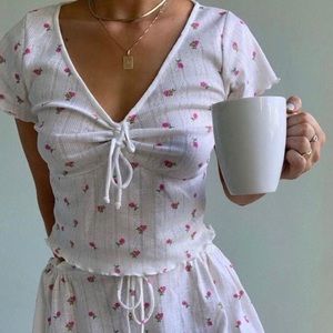 For Love & Lemons Blossom Pointelle Top